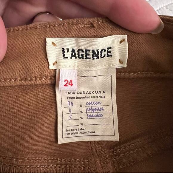 L’Agence NEW Womens Margot Skinny High Rise Jeans sz 24 Java Coated Wax Denim - Picture 9 of 14